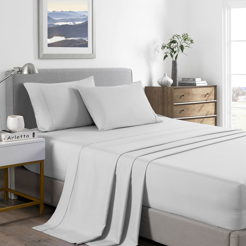 Royal Comfort 2000 Thread Count Bamboo Cooling Sheet Set Ultra Soft Bedding Double Pearl Stone - Bedzy Australia
