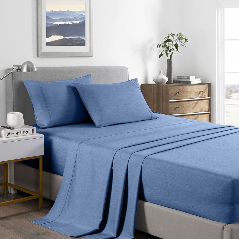 Royal Comfort 2000 Thread Count Bamboo Cooling Sheet Set Ultra Soft Bedding King Denim - Bedzy Australia - Home & Garden > Bedding