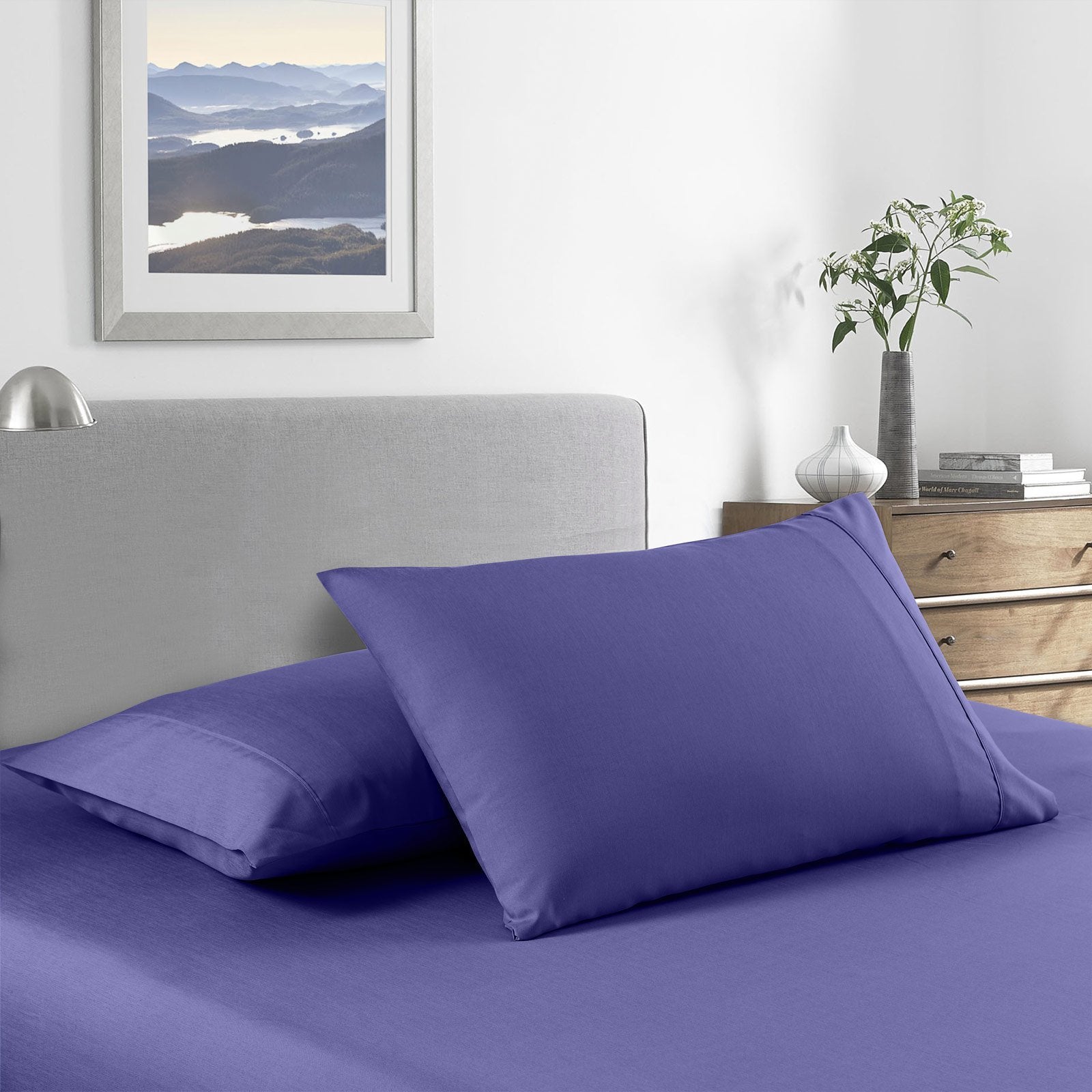 Royal Comfort 2000 Thread Count Bamboo Cooling Sheet Set Ultra Soft Bedding King Royal Blue - Bedzy Australia