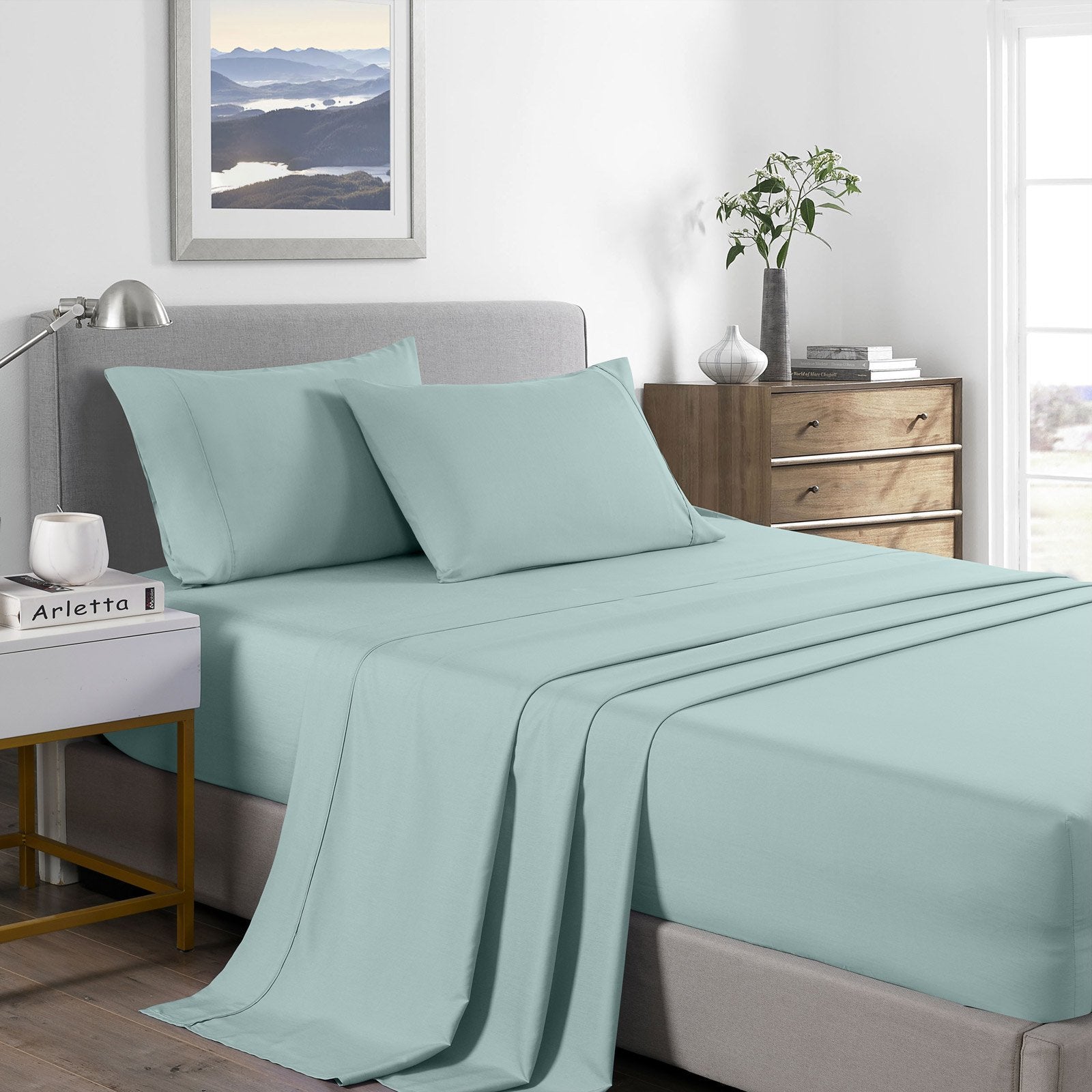 Royal Comfort 2000 Thread Count Bamboo Cooling Sheet Set Ultra Soft Bedding King Single Frost - Bedzy Australia