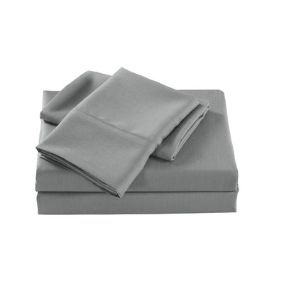 Royal Comfort 2000 Thread Count Bamboo Cooling Sheet Set Ultra Soft Bedding Single Mid Grey - Bedzy Australia