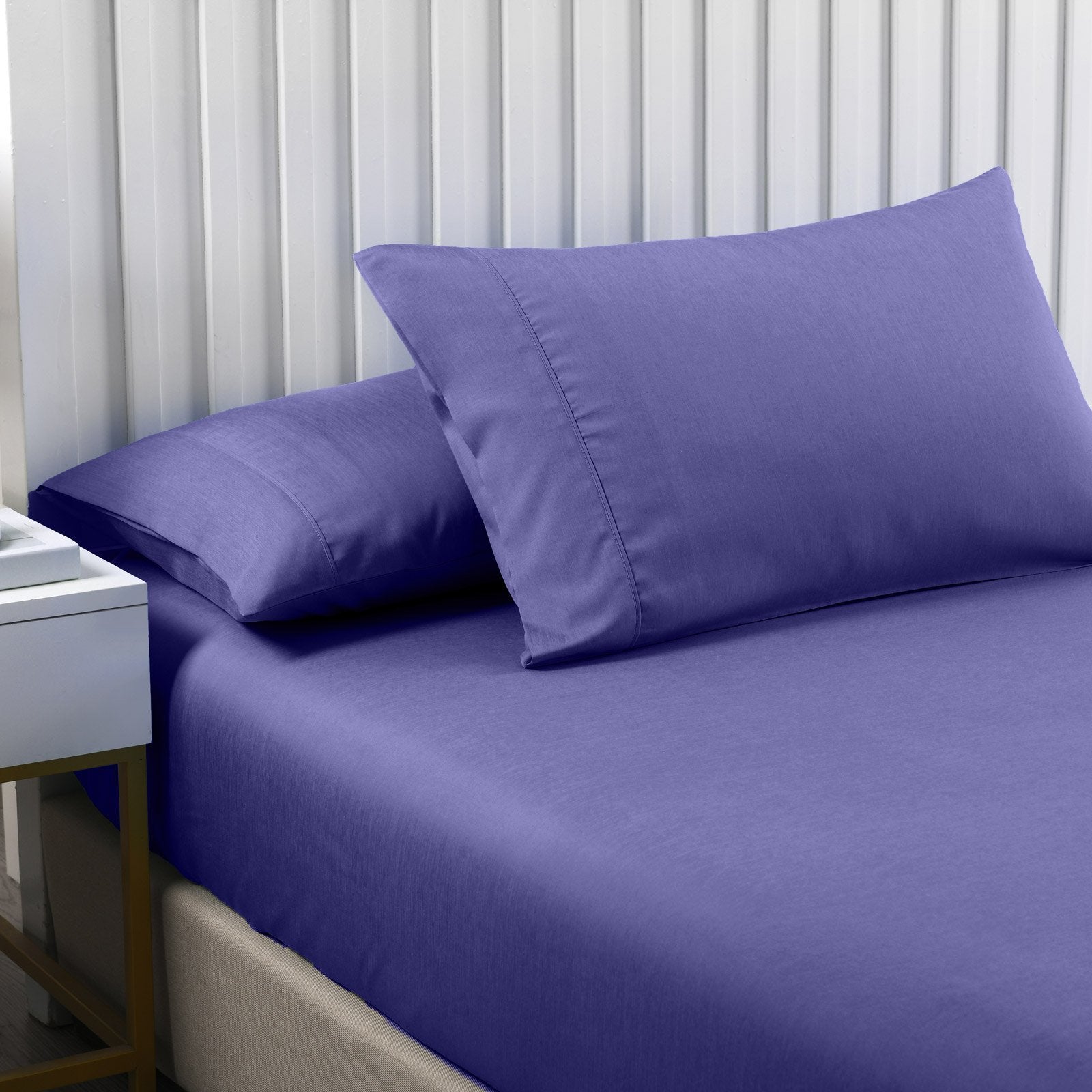 Royal Comfort 2000TC 3 Piece Fitted Sheet and Pillowcase Set Bamboo Cooling Double Royal Blue - Bedzy Australia