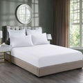 2000TC 3 Piece Fitted Sheet and Pillowcase Set Bamboo Cooling Queen White