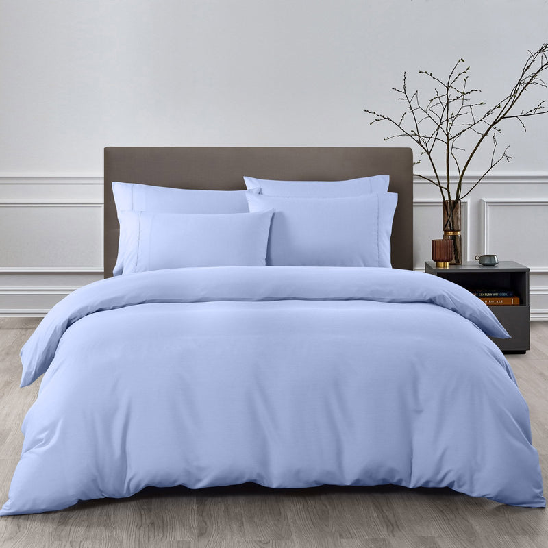 Royal Comfort 2000TC 6 Piece Bamboo Sheet & Quilt Cover Set Cooling Breathable Double Light Blue - Bedzy Australia