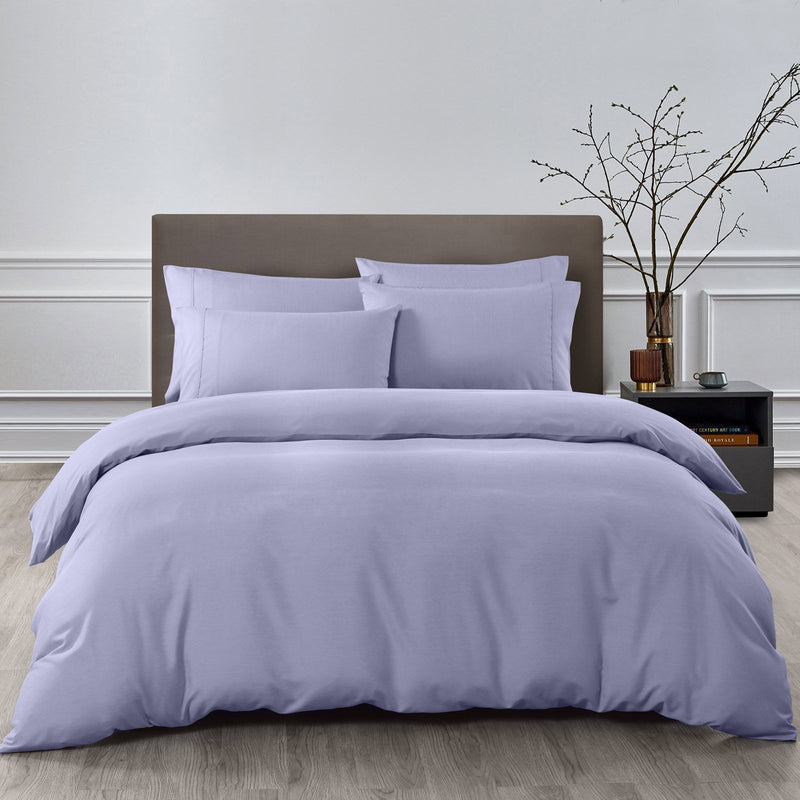 Royal Comfort 2000TC 6 Piece Bamboo Sheet & Quilt Cover Set Cooling Breathable Double Lilac Grey - Bedzy Australia