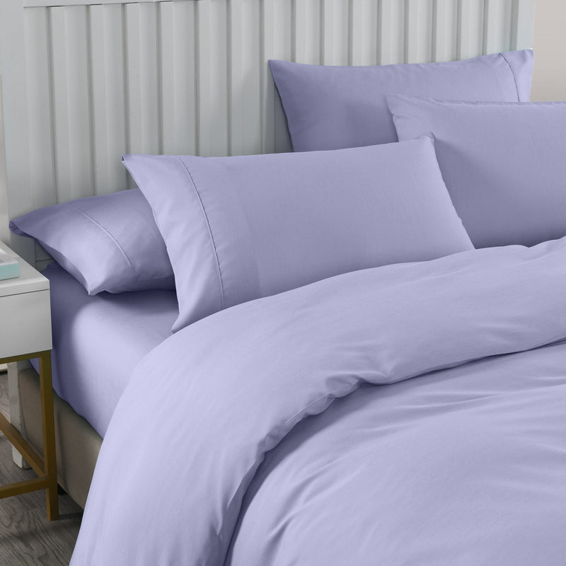 Royal Comfort 2000TC 6 Piece Bamboo Sheet & Quilt Cover Set Cooling Breathable King Lilac Grey - Bedzy Australia
