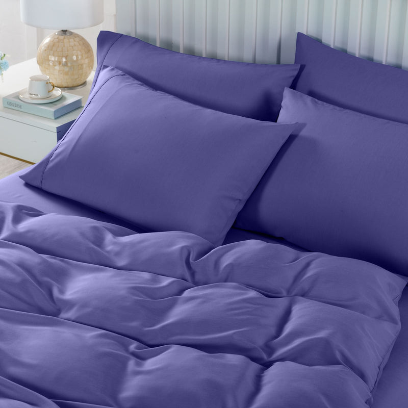 Royal Comfort 2000TC 6 Piece Bamboo Sheet & Quilt Cover Set Cooling Breathable King Royal Blue - Bedzy Australia