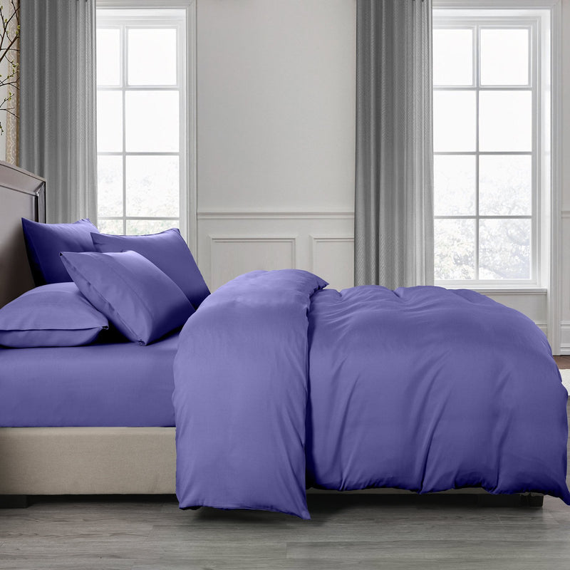 Royal Comfort 2000TC 6 Piece Bamboo Sheet & Quilt Cover Set Cooling Breathable King Royal Blue - Bedzy Australia