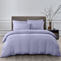 2000TC 6 Piece Bamboo Sheet & Quilt Cover Set Cooling Breathable Queen Lilac Grey