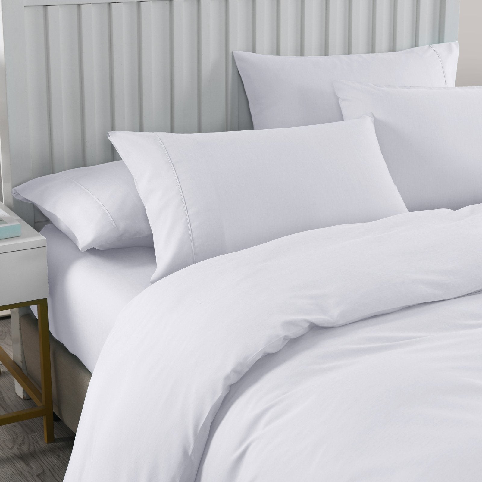 Royal Comfort 2000TC 6 Piece Bamboo Sheet & Quilt Cover Set Cooling Breathable Queen White - Bedzy Australia