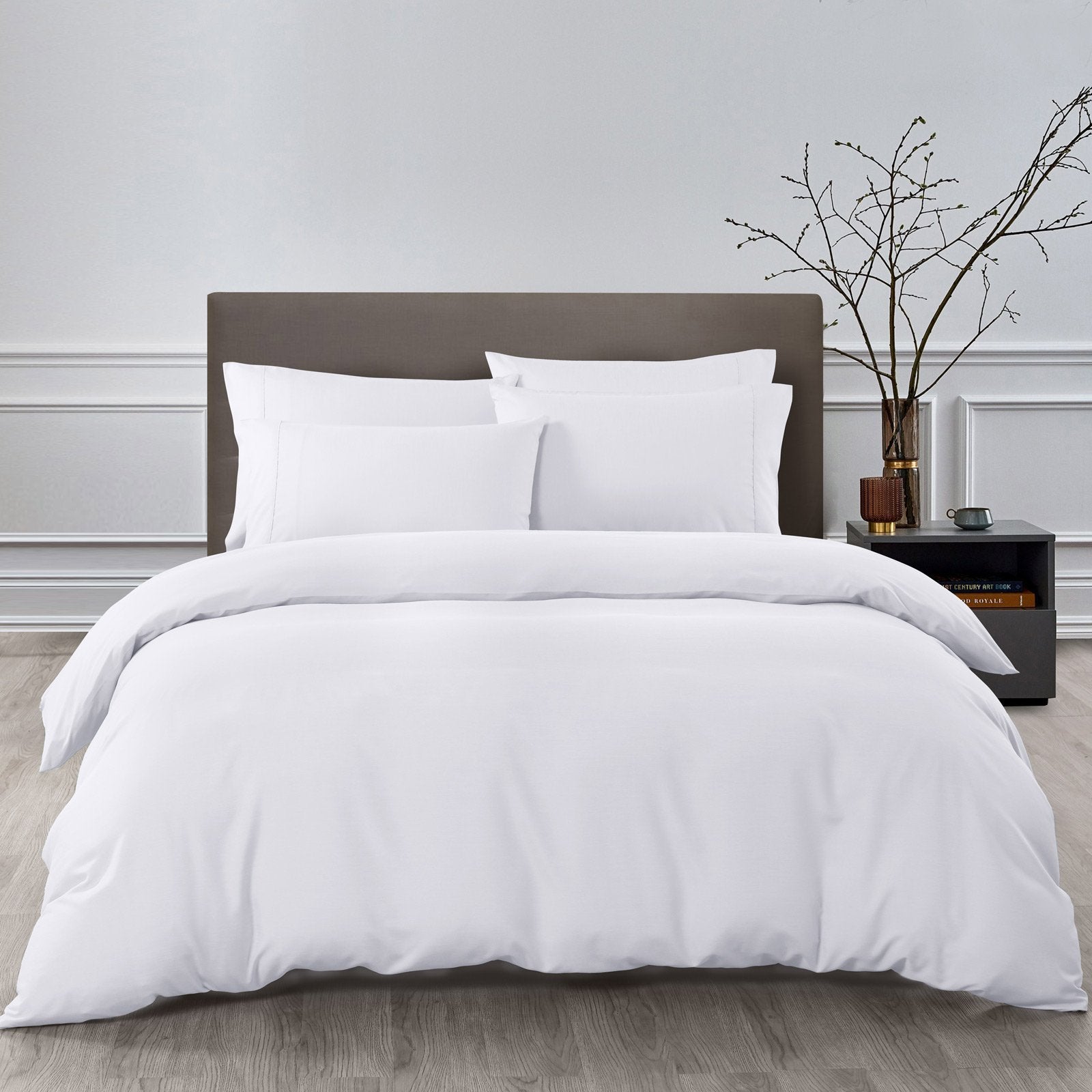 Royal Comfort 2000TC 6 Piece Bamboo Sheet & Quilt Cover Set Cooling Breathable Queen White - Bedzy Australia