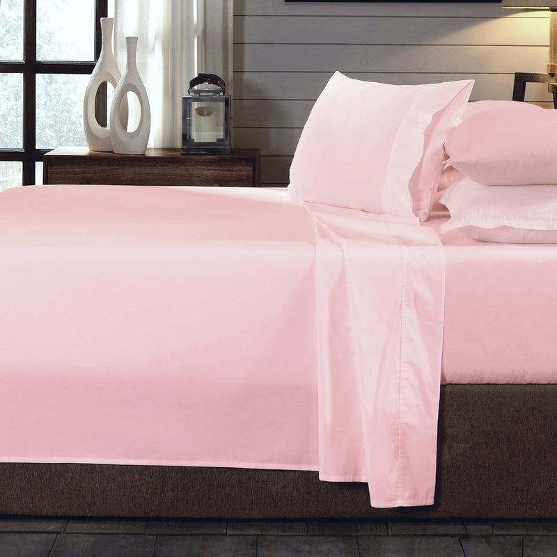 Royal Comfort 250TC Organic 100% Cotton Sheet Set 4 Piece Luxury Hotel Style Double Blush - Bedzy Australia
