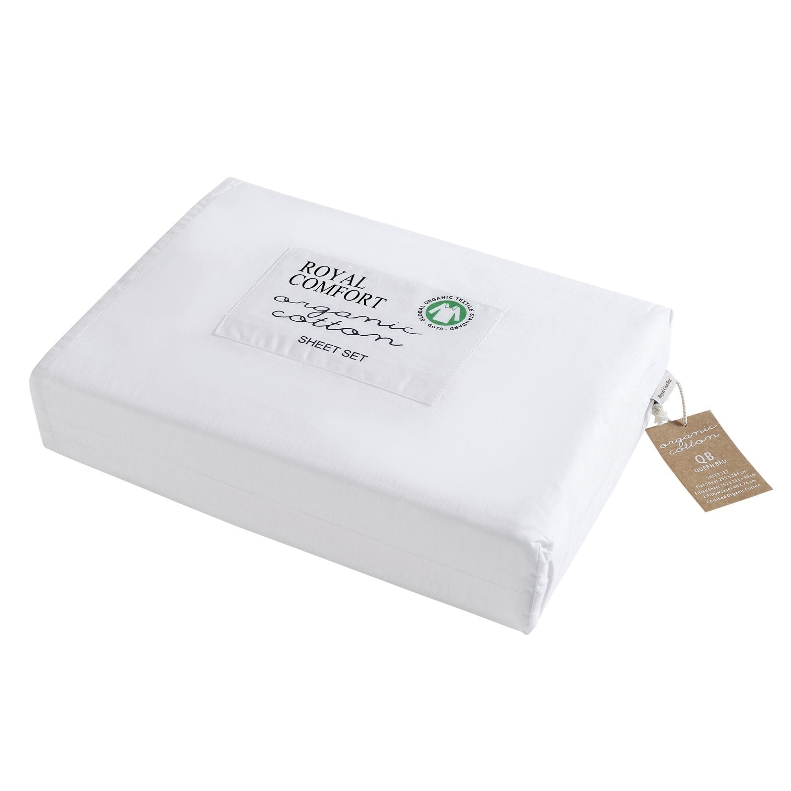 Royal Comfort 250TC Organic 100% Cotton Sheet Set 4 Piece Luxury Hotel Style King White - Bedzy Australia