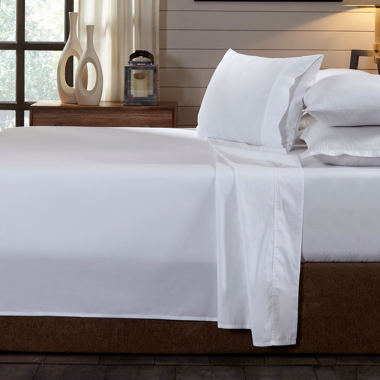Royal Comfort 250TC Organic 100% Cotton Sheet Set 4 Piece Luxury Hotel Style Queen White - Bedzy Australia