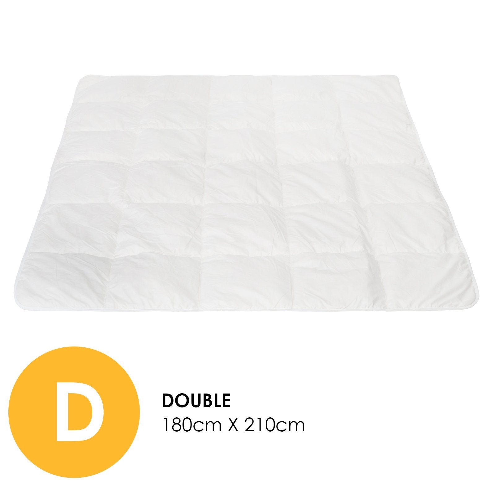 Royal Comfort 260GSM Deluxe Eco-Silk Touch Quilt 100% Cotton Cover Double White - Bedzy Australia