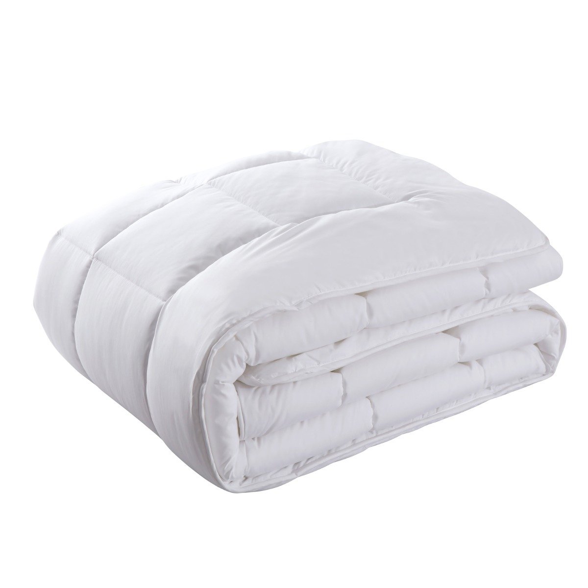 Royal Comfort 260GSM Deluxe Eco-Silk Touch Quilt 100% Cotton Cover Double White - Bedzy Australia