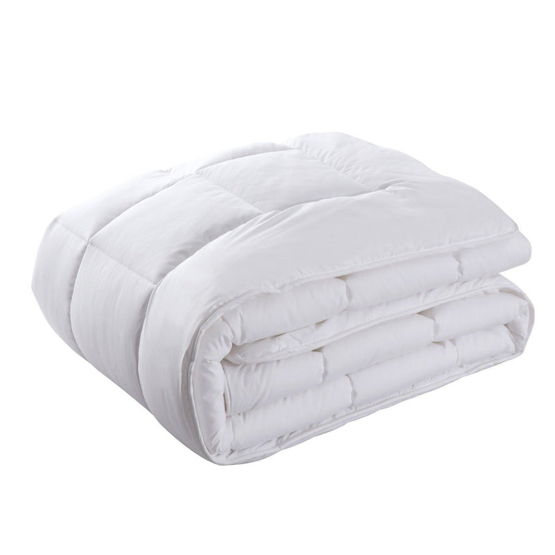 Royal Comfort 260GSM Deluxe Eco-Silk Touch Quilt 100% Cotton Cover Double White - Bedzy Australia