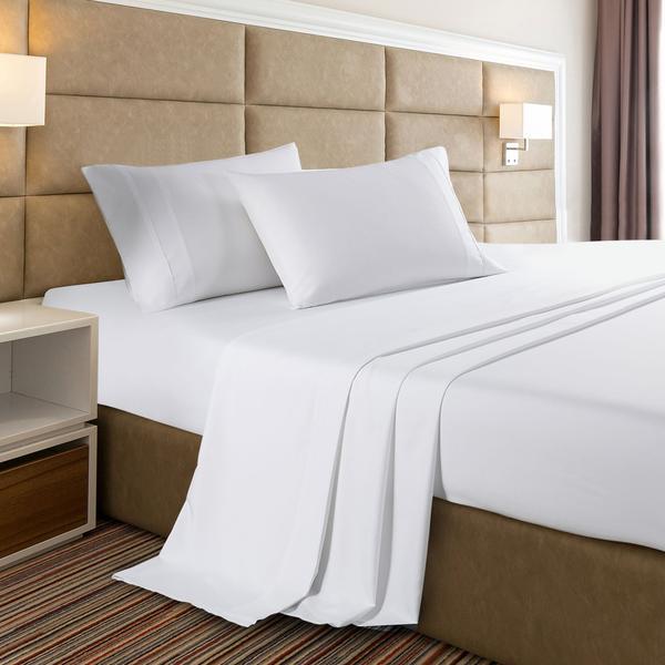 Royal Comfort 350GSM Bamboo Quilt, 2000TC Sheet Set And 2 Pack Duck Pillows Set Single White - Bedzy Australia - Home & Garden > Bedding