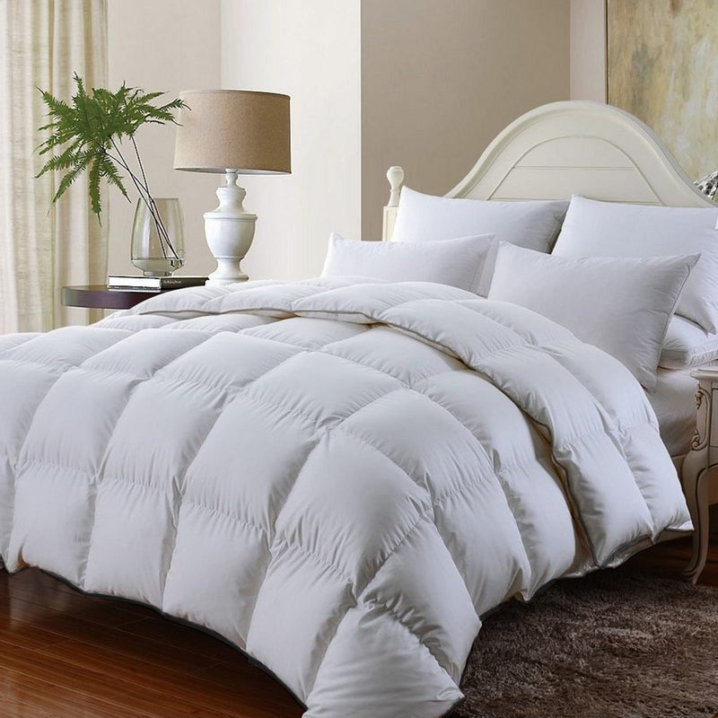 Royal Comfort 350GSM Luxury Soft Bamboo All-Seasons Quilt Duvet Doona All Sizes Queen White - Bedzy Australia