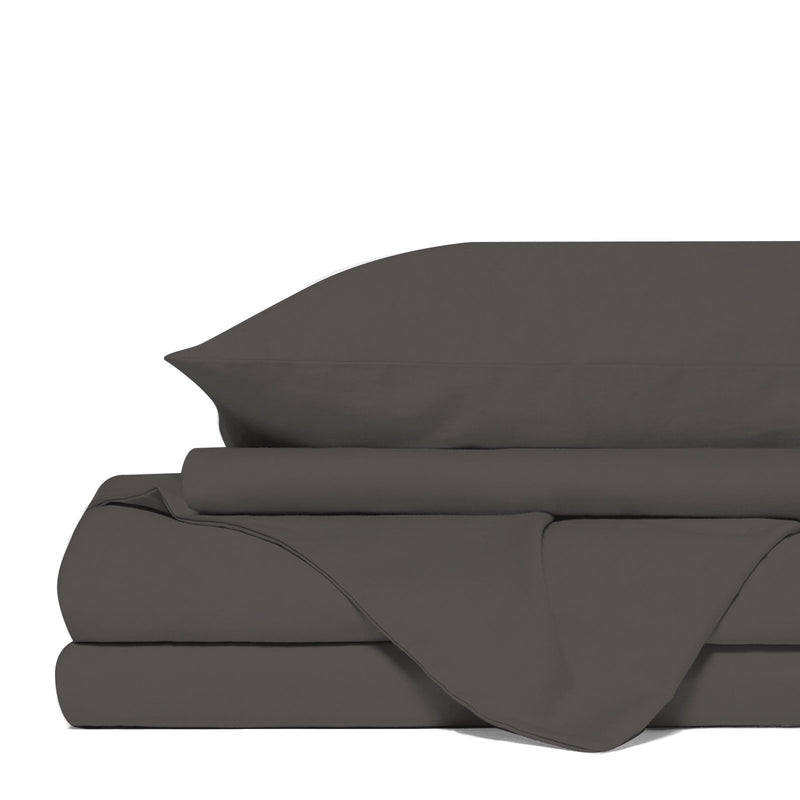 Royal Comfort 4 Piece 1500TC Sheet Set And Goose Feather Down Pillows 2 Pack Set Double Dusk Grey - Bedzy Australia