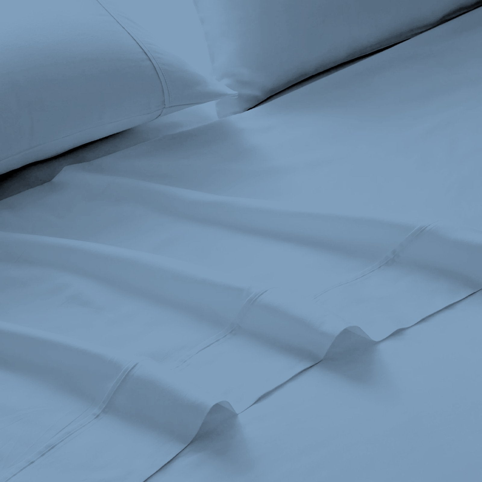 Royal Comfort 4 Piece 1500TC Sheet Set And Goose Feather Down Pillows 2 Pack Set Double Indigo - Bedzy Australia
