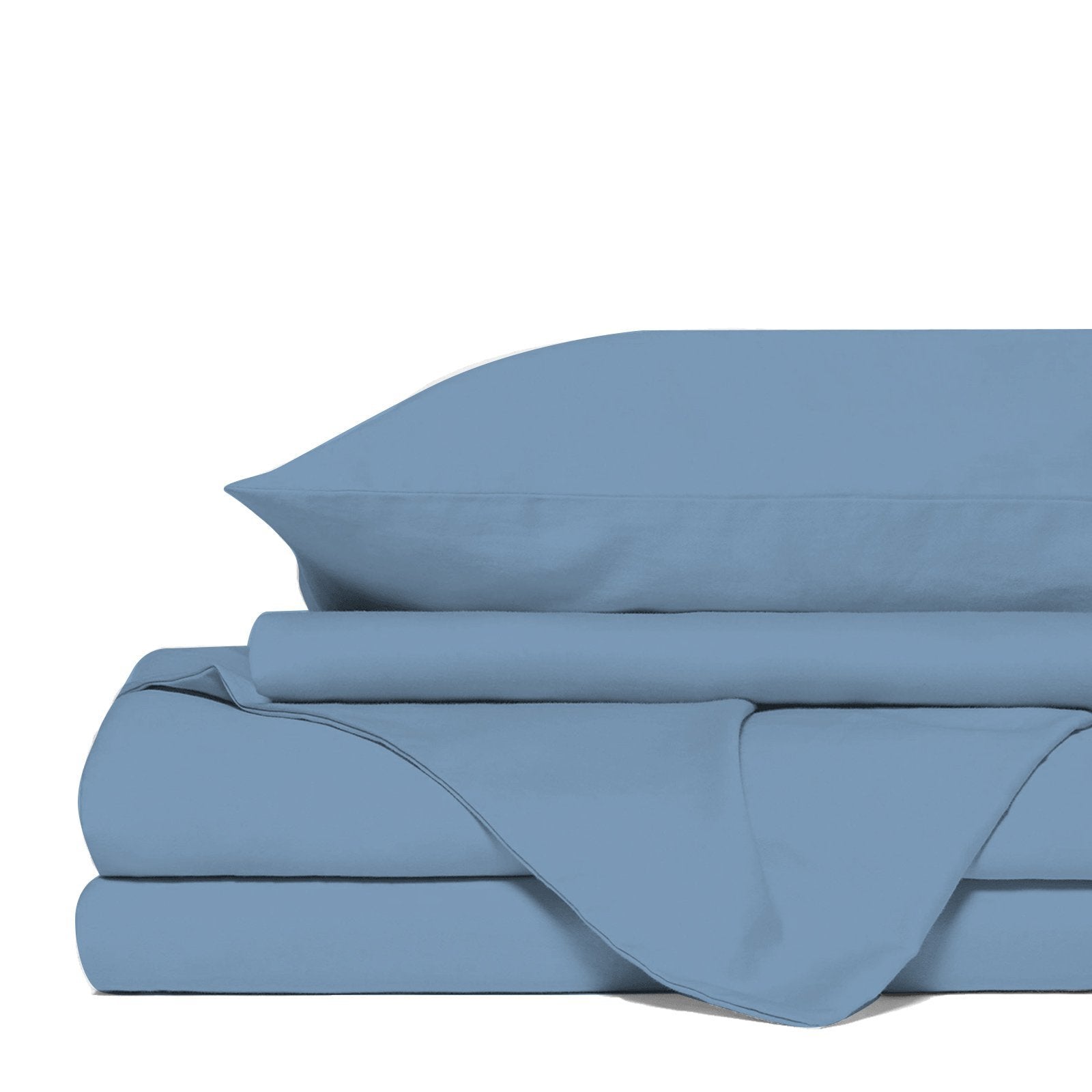 Royal Comfort 4 Piece 1500TC Sheet Set And Goose Feather Down Pillows 2 Pack Set Double Indigo - Bedzy Australia