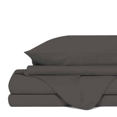 Royal Comfort 4 Piece 1500TC Sheet Set And Goose Feather Down Pillows 2 Pack Set King Dusk Grey - Bedzy Australia