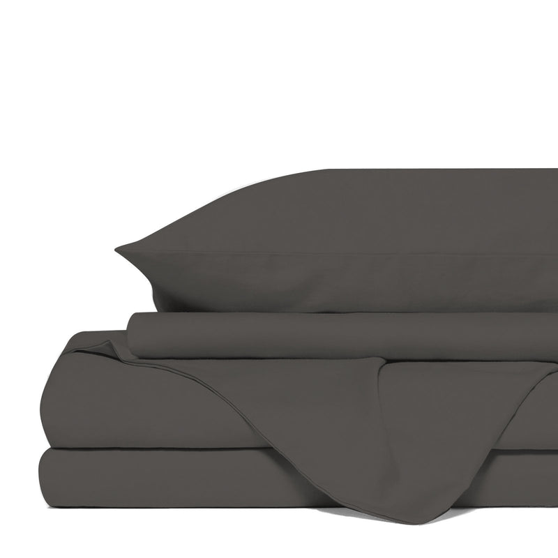 Royal Comfort 4 Piece 1500TC Sheet Set And Goose Feather Down Pillows 2 Pack Set King Dusk Grey - Bedzy Australia
