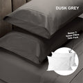 4 Piece 1500TC Sheet Set And Goose Feather Down Pillows 2 Pack Set King Dusk Grey