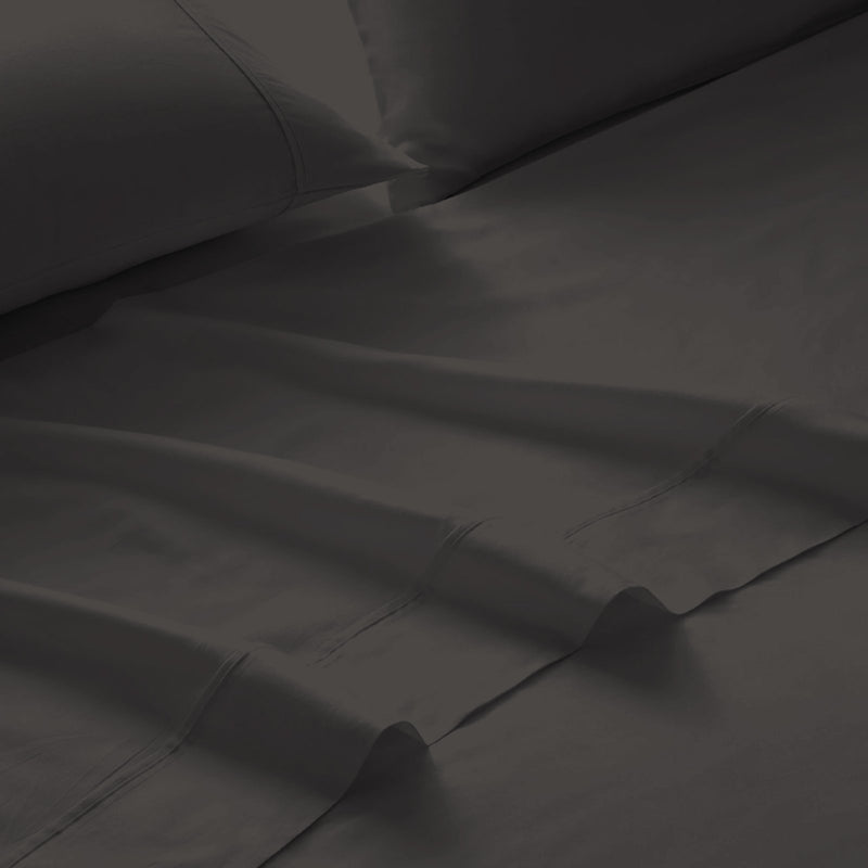 Royal Comfort 4 Piece 1500TC Sheet Set And Goose Feather Down Pillows 2 Pack Set King Dusk Grey - Bedzy Australia