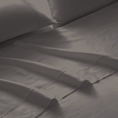 Royal Comfort 4 Piece 1500TC Sheet Set And Goose Feather Down Pillows 2 Pack Set King Stone - Bedzy Australia