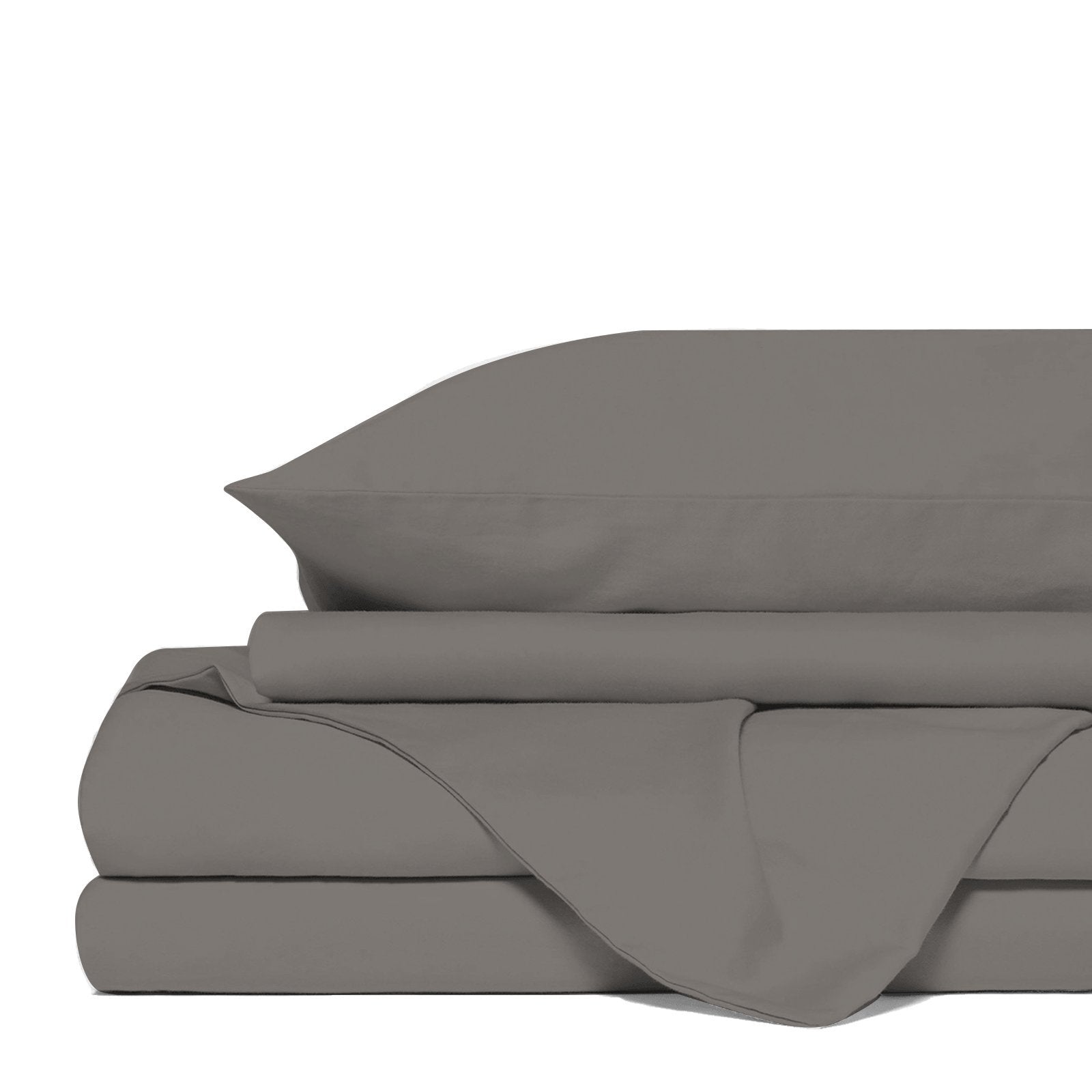 Royal Comfort 4 Piece 1500TC Sheet Set And Goose Feather Down Pillows 2 Pack Set King Stone - Bedzy Australia