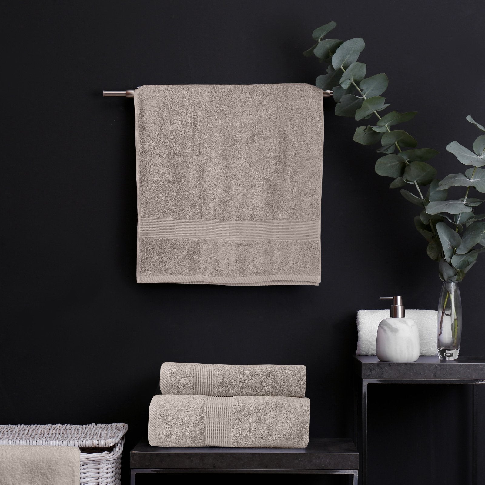 Royal Comfort 4 Piece Cotton Bamboo Towel Set 450GSM Luxurious Absorbent Plush Champagne - Bedzy Australia