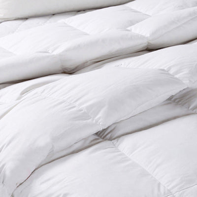 Royal Comfort 50% Goose Feather 50% Down 500GSM Quilt Duvet Deluxe Soft Touch Double White - Bedzy Australia