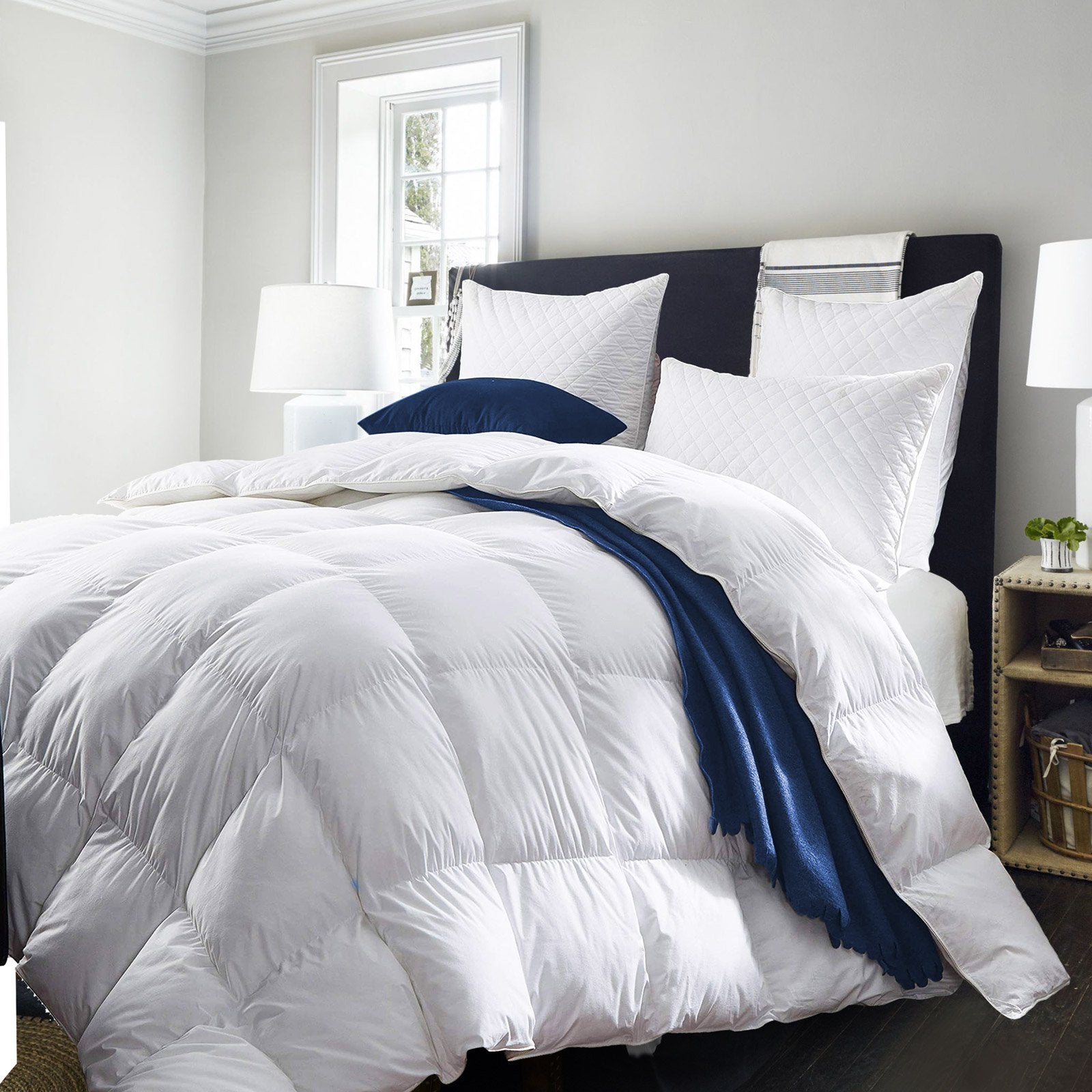 Royal Comfort 50% Goose Feather 50% Down 500GSM Quilt Duvet Deluxe Soft Touch Single White - Bedzy Australia