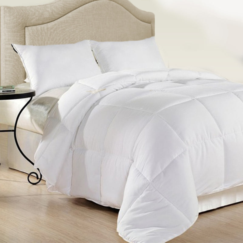Royal Comfort 500GSM Plush Duck Feather Down Quilt Ultra Warm Soft - All Seasons Double White - Bedzy Australia