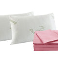 Bamboo Blend Sheet Set 1000TC and Bamboo Pillows 2 Pack Ultra Soft King Blush