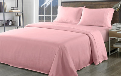 Royal Comfort Bamboo Blend Sheet Set 1000TC and Bamboo Pillows 2 Pack Ultra Soft King Blush - Bedzy Australia