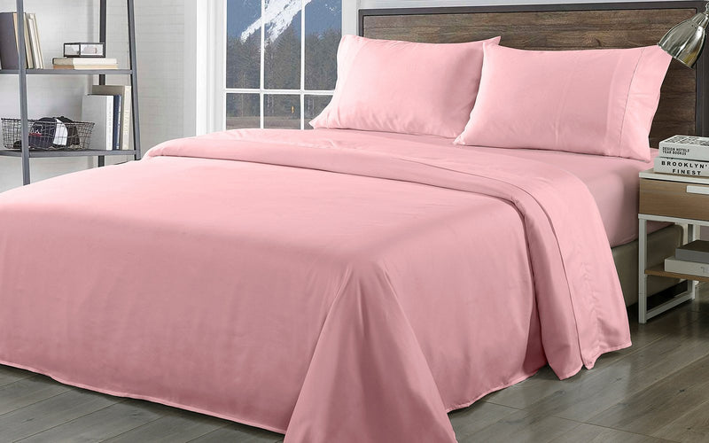 Royal Comfort Bamboo Blend Sheet Set 1000TC and Bamboo Pillows 2 Pack Ultra Soft King Blush - Bedzy Australia