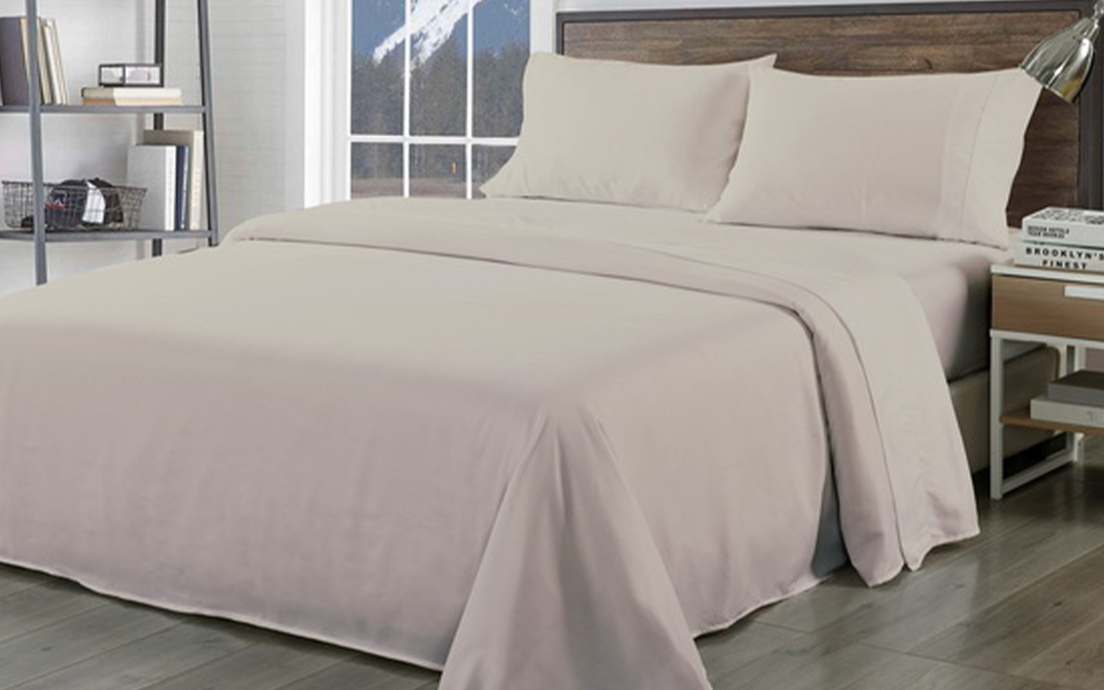 Royal Comfort Bamboo Blend Sheet Set 1000TC and Bamboo Pillows 2 Pack Ultra Soft King Warm Grey - Bedzy Australia