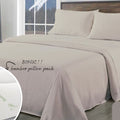 Bamboo Blend Sheet Set 1000TC and Bamboo Pillows 2 Pack Ultra Soft King Warm Grey