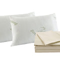 Bamboo Blend Sheet Set 1000TC and Bamboo Pillows 2 Pack Ultra Soft Queen Ivory