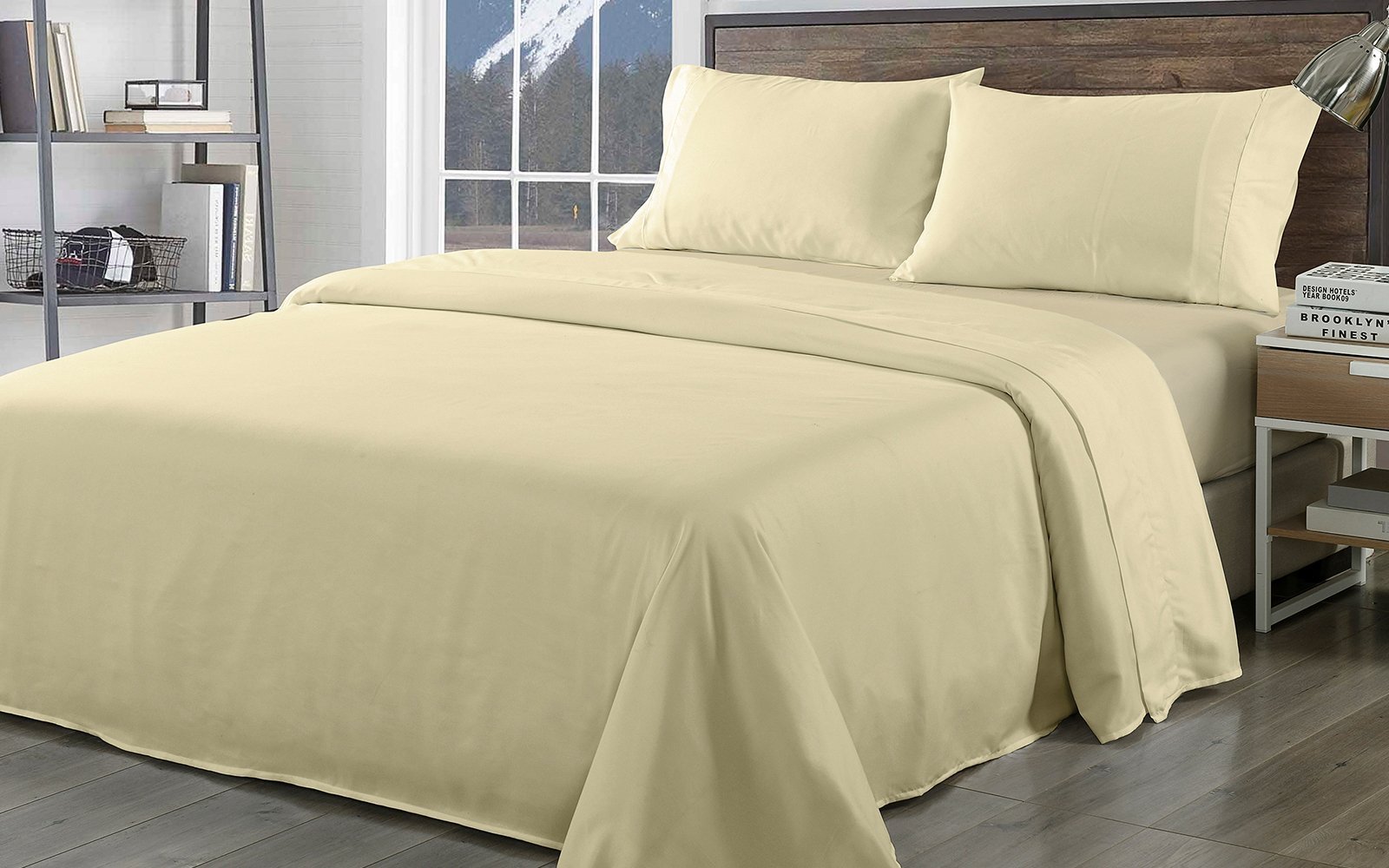 Royal Comfort Bamboo Blend Sheet Set 1000TC and Bamboo Pillows 2 Pack Ultra Soft Queen Ivory - Bedzy Australia