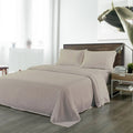 Bamboo Blended Sheet & Pillowcases Set 1000TC Ultra Soft Bedding Double Warm Grey