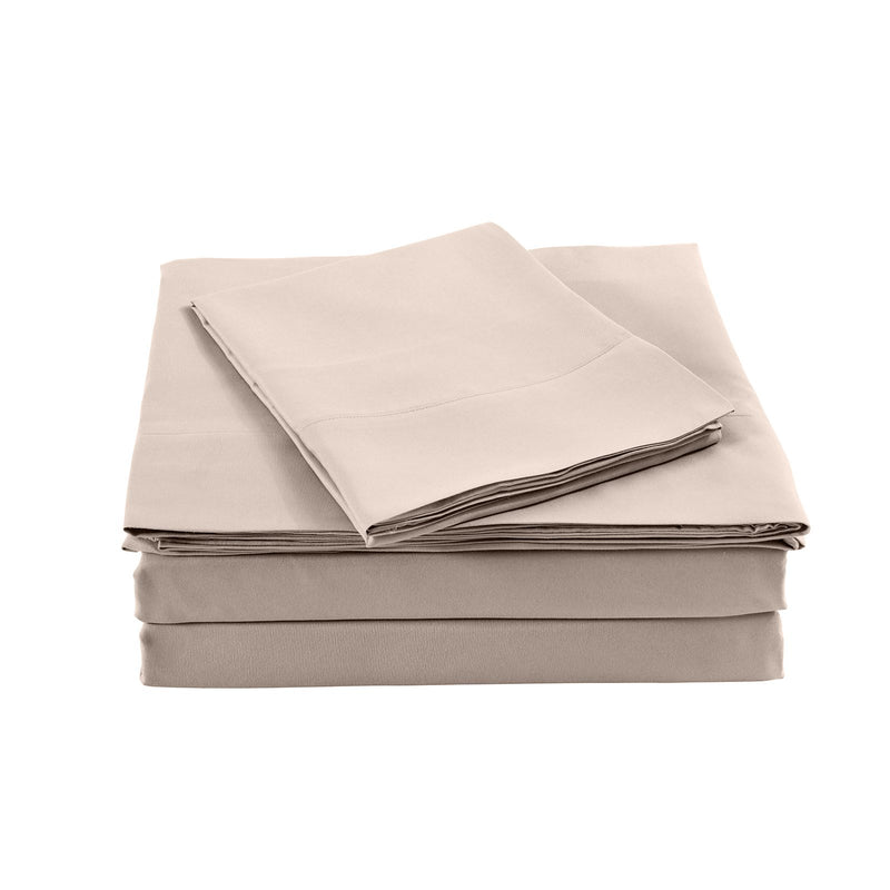 Royal Comfort Bamboo Blended Sheet & Pillowcases Set 1000TC Ultra Soft Bedding Double Warm Grey - Bedzy Australia