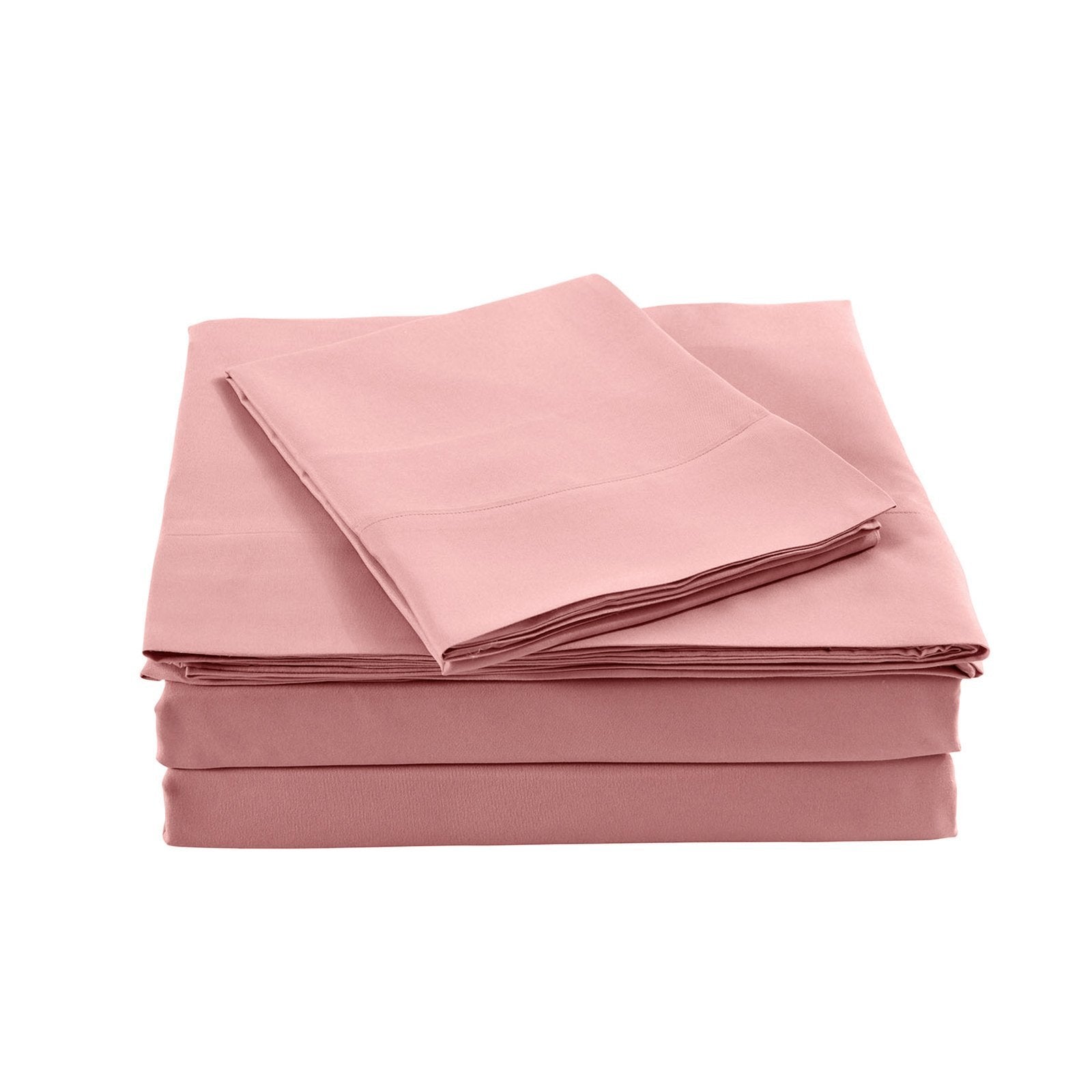 Royal Comfort Bamboo Blended Sheet & Pillowcases Set 1000TC Ultra Soft Bedding King Blush - Bedzy Australia