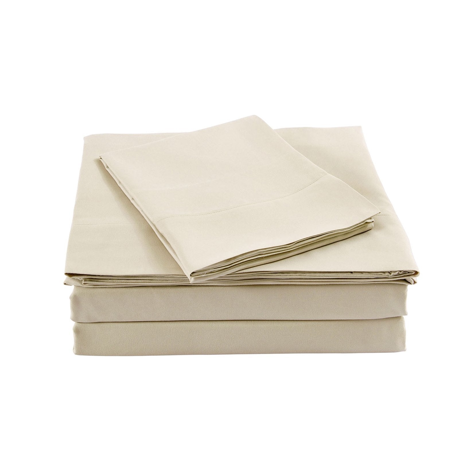 Royal Comfort Bamboo Blended Sheet & Pillowcases Set 1000TC Ultra Soft Bedding King Ivory - Bedzy Australia