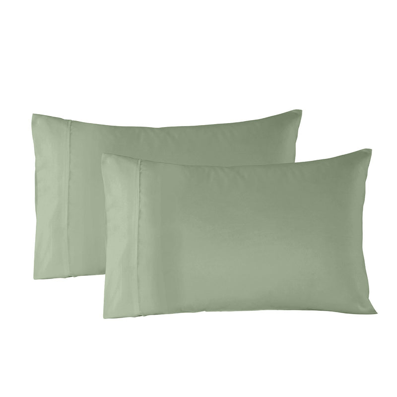 Royal Comfort Bamboo Blended Sheet & Pillowcases Set 1000TC Ultra Soft Bedding King Sage Green - Bedzy Australia