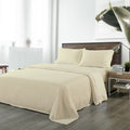 Bamboo Blended Sheet & Pillowcases Set 1000TC Ultra Soft Bedding Queen Ivory