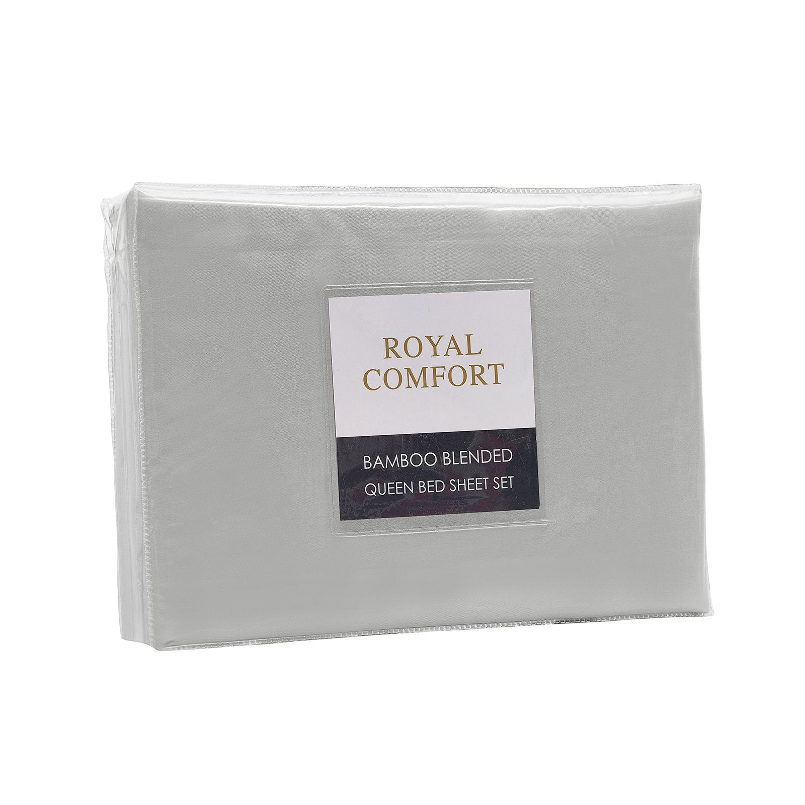 Royal Comfort Bamboo Blended Sheet & Pillowcases Set 1000TC Ultra Soft Bedding Queen Light Grey - Bedzy Australia